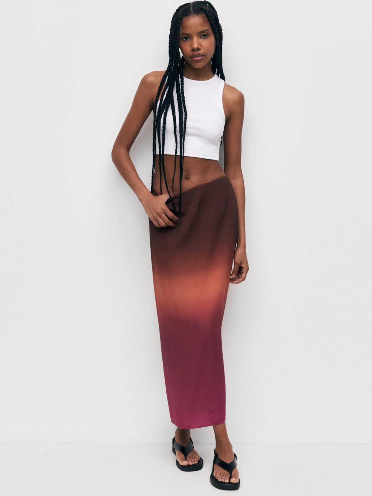 PULL & BEAR Jupes Longues Jupe Femme Marron / Cognac / Pueblo 4 PULL & BEAR Jupes Longues Jupe Femme Marron / Cognac / Pueblo – Image 2